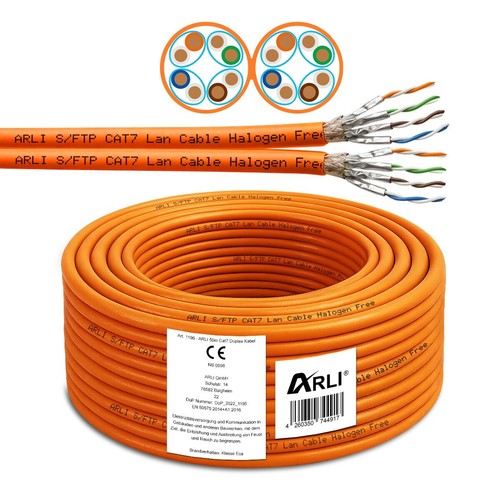 50m cat7 verlegekabel duplex - cat7,