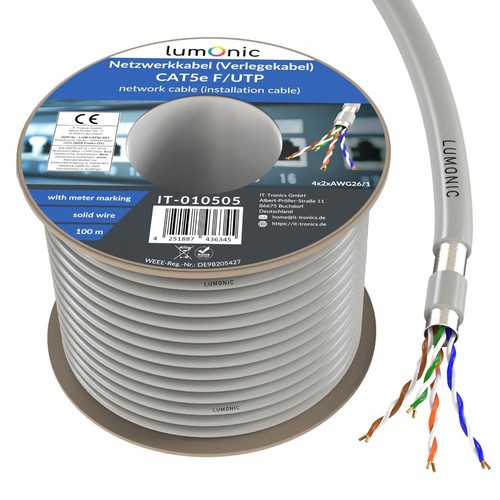 100m netzwerkkabel cat5e - netzwerkkabel, f/utp