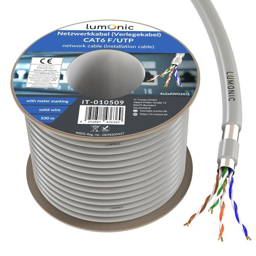 100m netzwerkkabel cat6 utp - cat6, f/utp